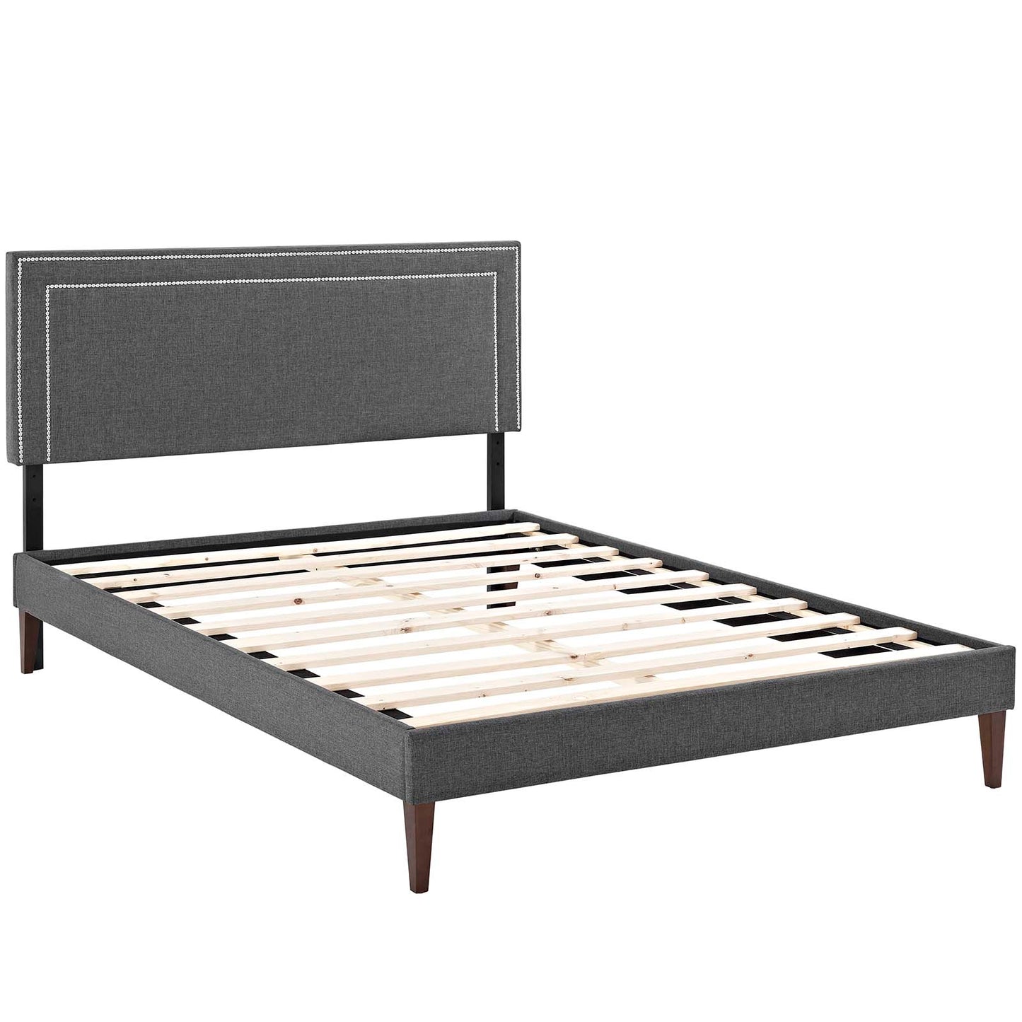 Modway Jessamine Fabric Full Platform Bed with Squared Tapered Legs