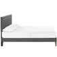 Modway Jessamine Fabric Full Platform Bed with Squared Tapered Legs