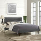 Modway Jessamine Fabric Full Platform Bed with Squared Tapered Legs