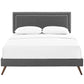 Modway Jessamine Fabric Queen Platform Bed with Round Splayed Legs