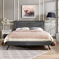 Modway Jessamine Fabric Queen Platform Bed with Round Splayed Legs