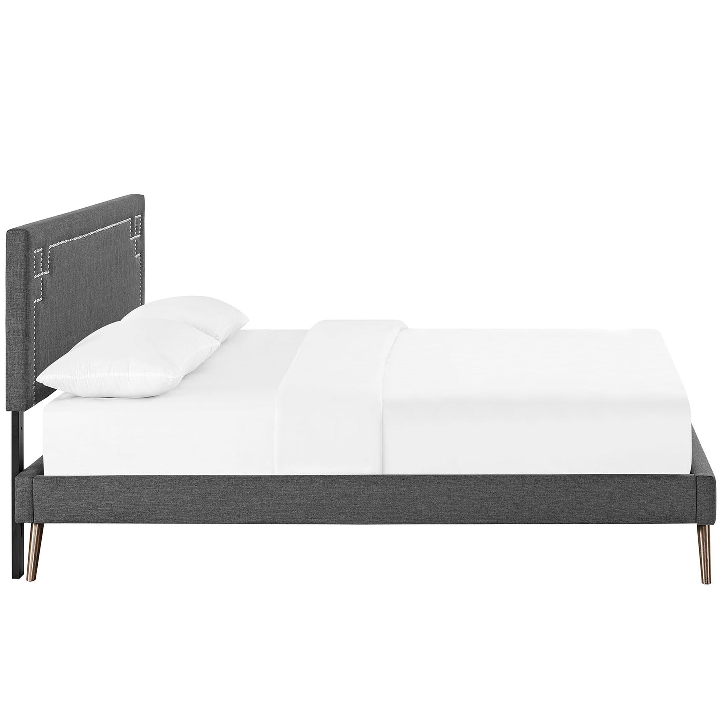 Modway Josie Fabric Queen Platform Bed with Round Splayed Legs