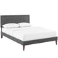 Modway Josie Fabric Queen Platform Bed with Squared Tapered Legs