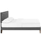 Modway Josie Fabric Queen Platform Bed with Squared Tapered Legs