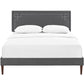 Modway Josie Fabric Queen Platform Bed with Squared Tapered Legs