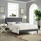 Modway Josie Fabric Queen Platform Bed with Squared Tapered Legs