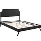 Modway Laura Vinyl Queen Platform Bed with Round Splayed Legs