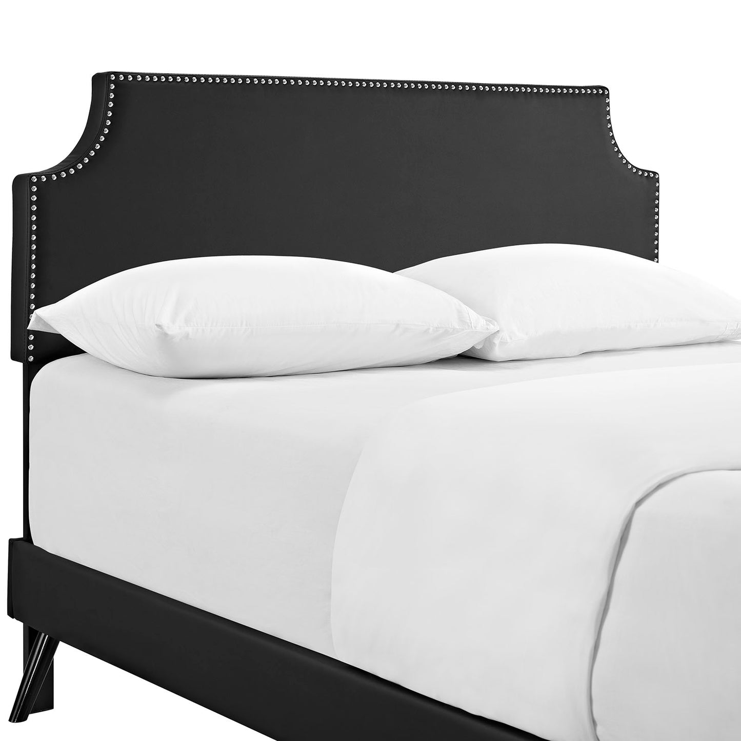 Modway Laura Vinyl Queen Platform Bed with Round Splayed Legs