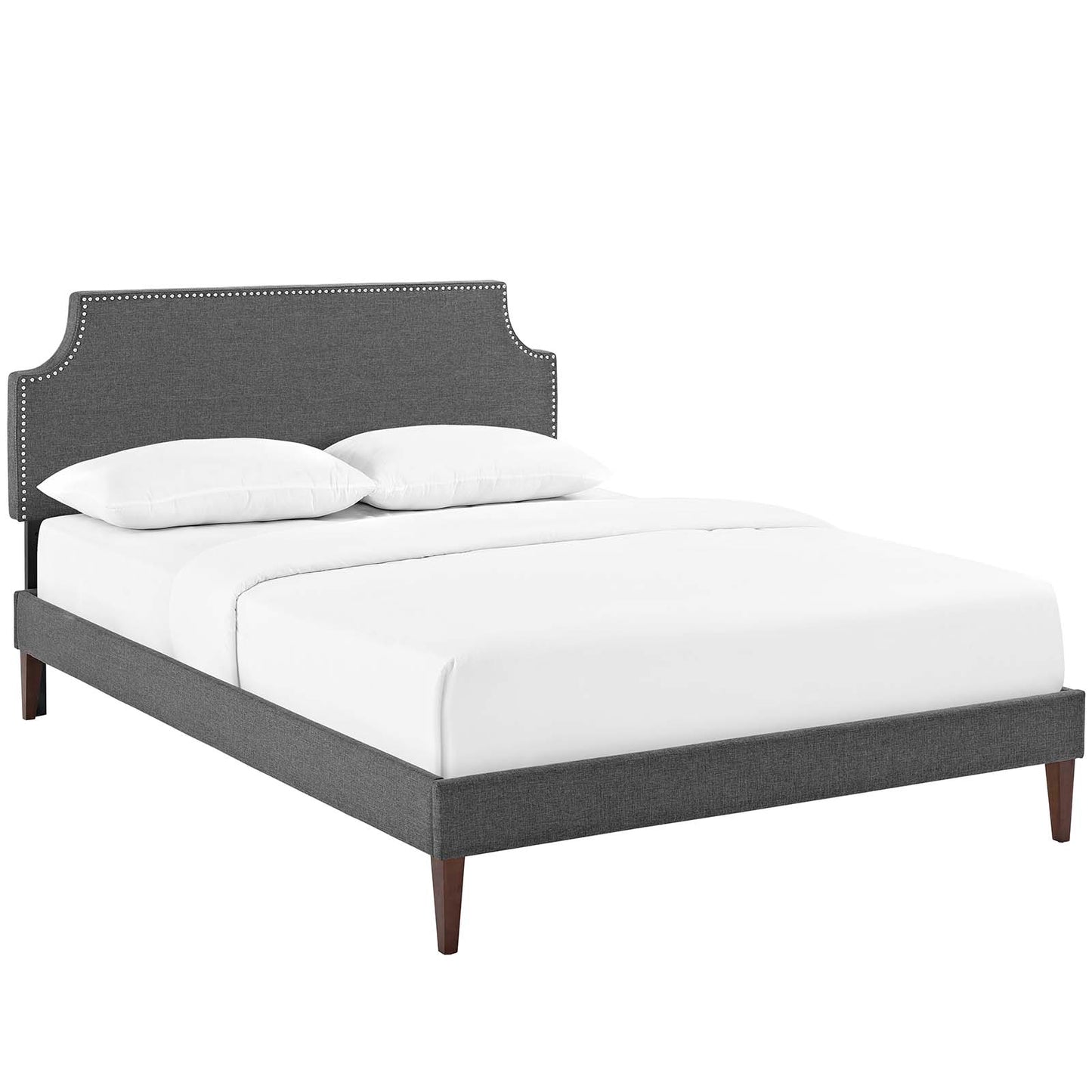 Modway Laura Fabric King Platform Bed with Squared Tapered Legs