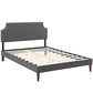 Modway Laura Fabric King Platform Bed with Squared Tapered Legs