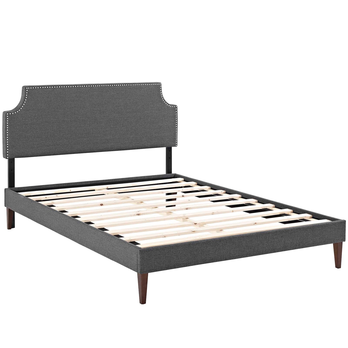 Modway Laura Fabric King Platform Bed with Squared Tapered Legs