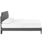 Modway Laura Fabric King Platform Bed with Squared Tapered Legs