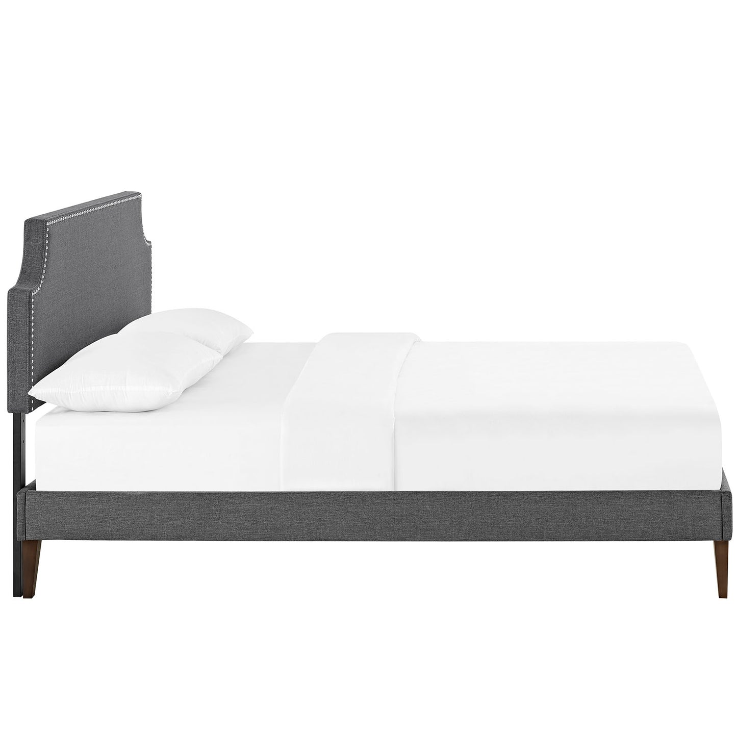 Modway Laura Fabric King Platform Bed with Squared Tapered Legs