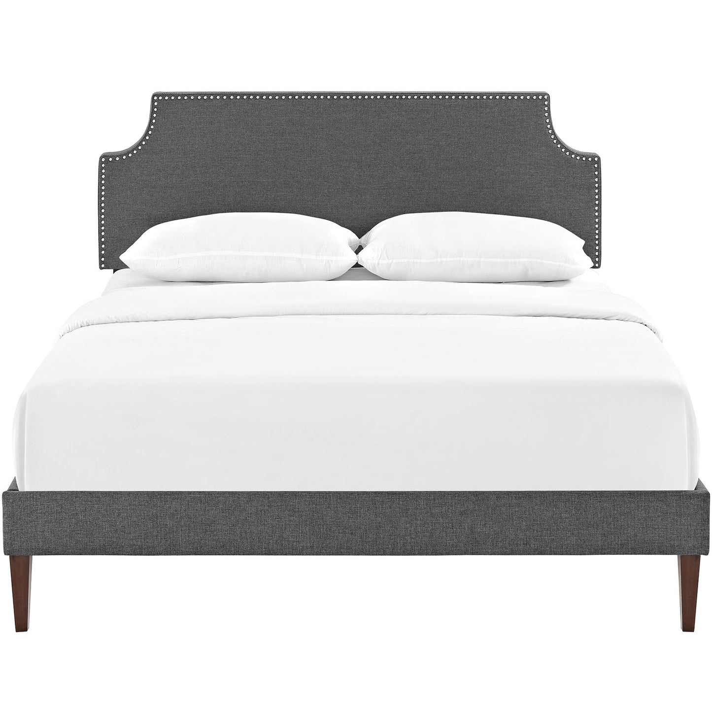 Modway Laura Fabric King Platform Bed with Squared Tapered Legs