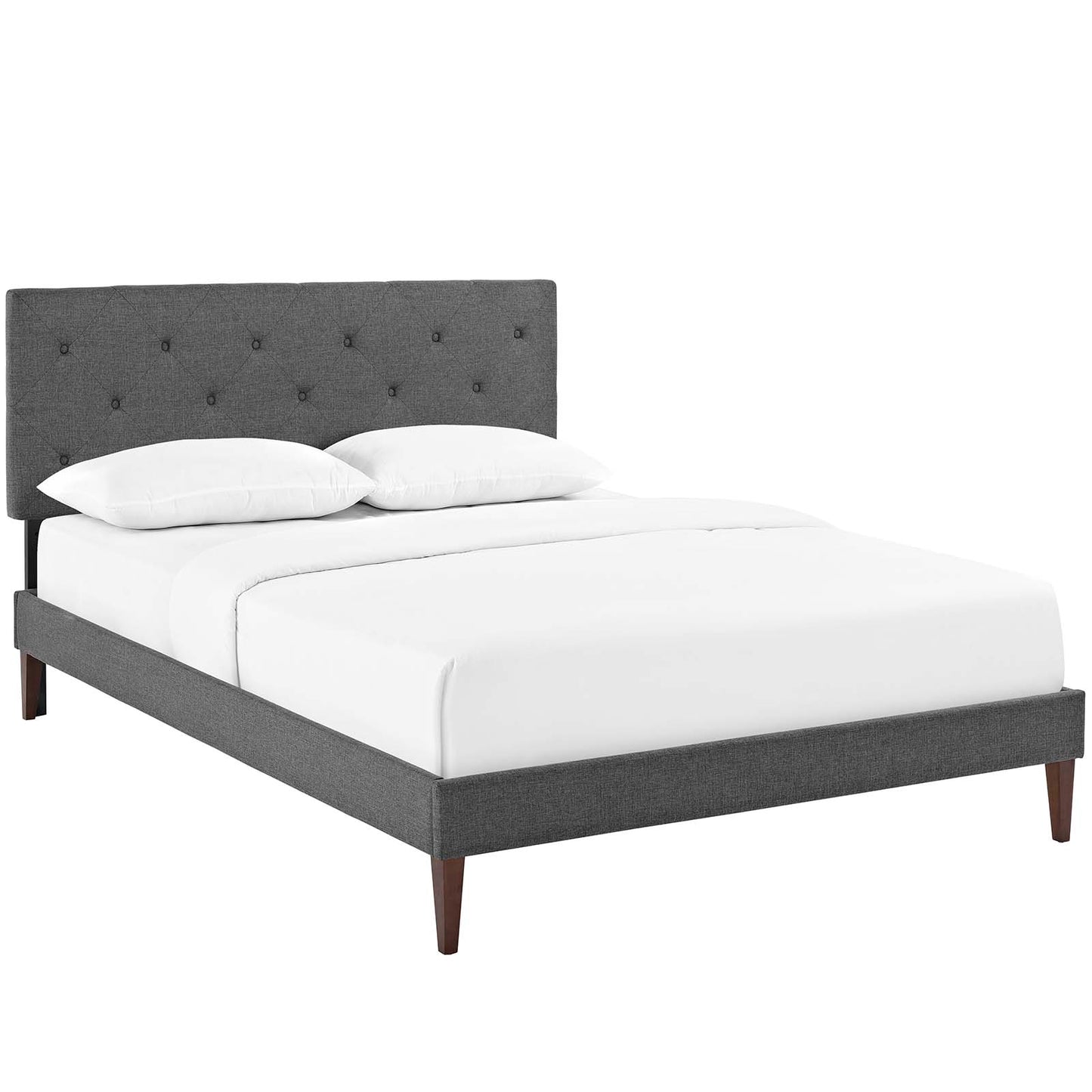 Modway Terisa Fabric King Platform Bed with Squared Tapered Legs