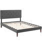 Modway Terisa Fabric King Platform Bed with Squared Tapered Legs