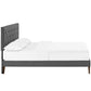 Modway Terisa Fabric King Platform Bed with Squared Tapered Legs