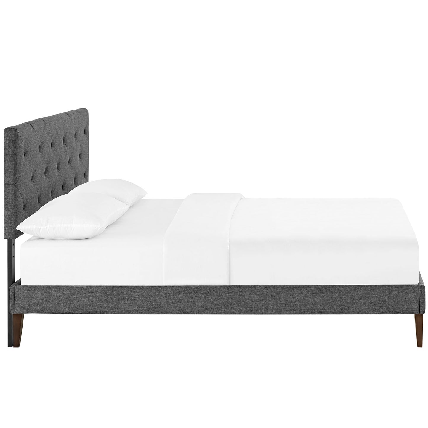 Modway Terisa Fabric King Platform Bed with Squared Tapered Legs