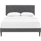 Modway Terisa Fabric King Platform Bed with Squared Tapered Legs