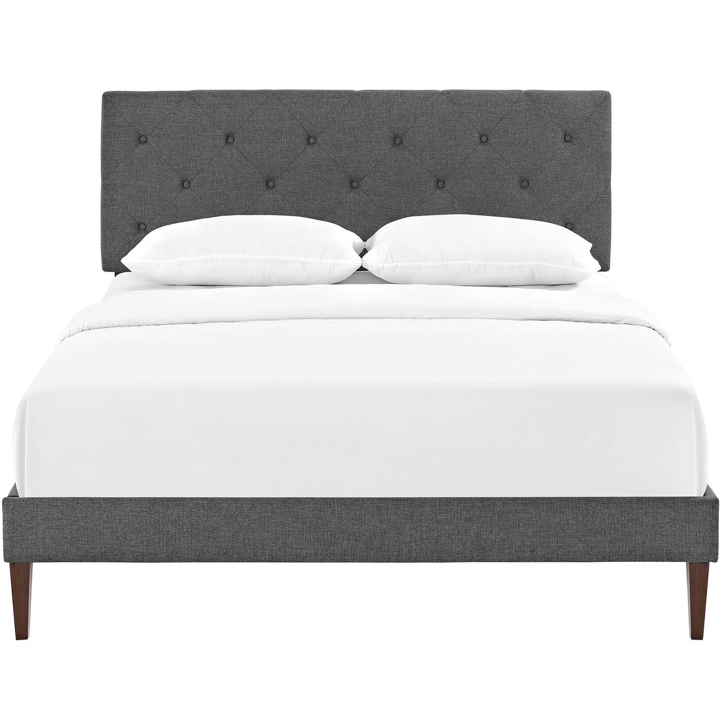 Modway Terisa Fabric King Platform Bed with Squared Tapered Legs