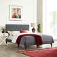 Modway Terisa Fabric King Platform Bed with Squared Tapered Legs