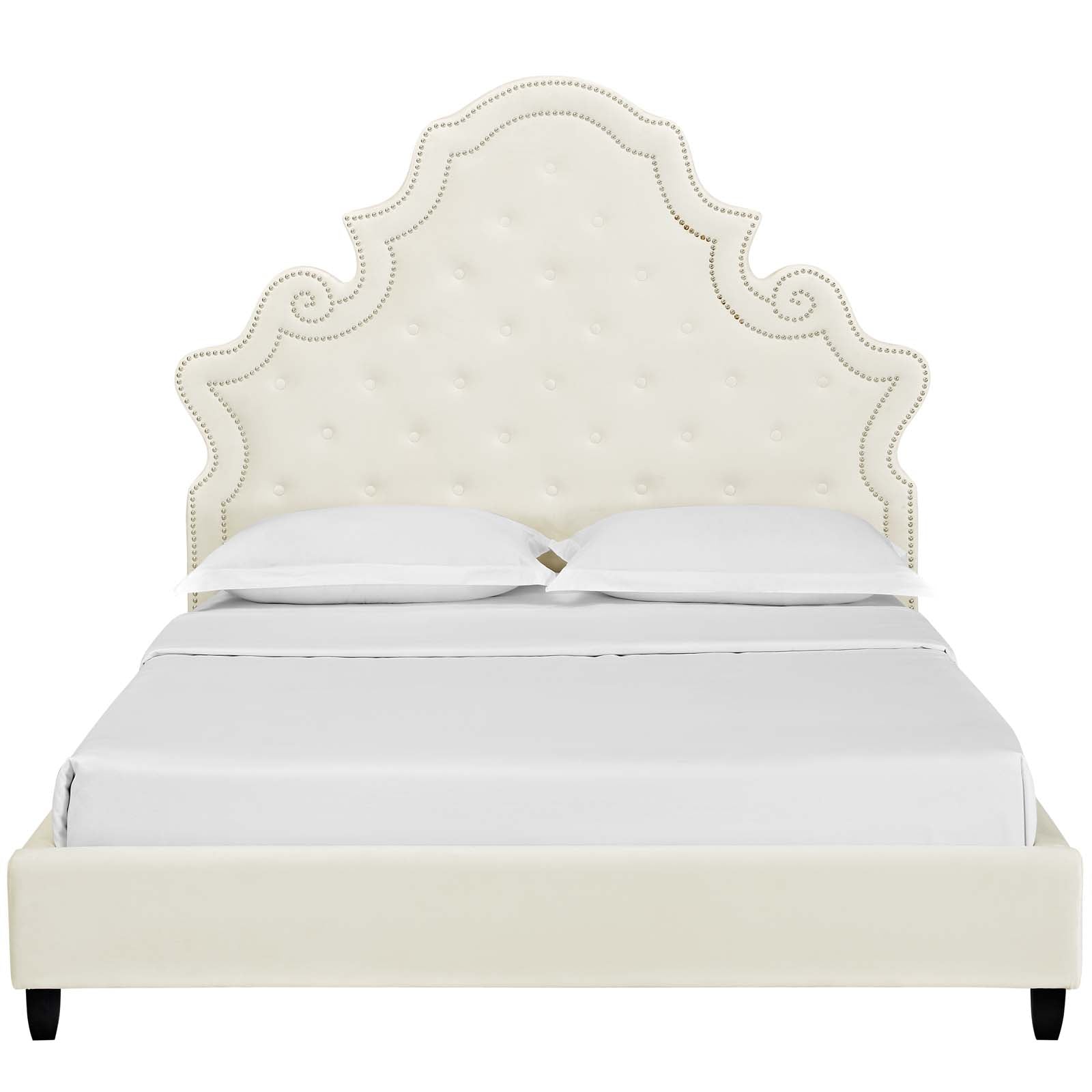 Modway Valentina Queen Tufted Nailhead Performance Velvet Platform Bed - MOD-5808 | Beds | Modishstore - 19