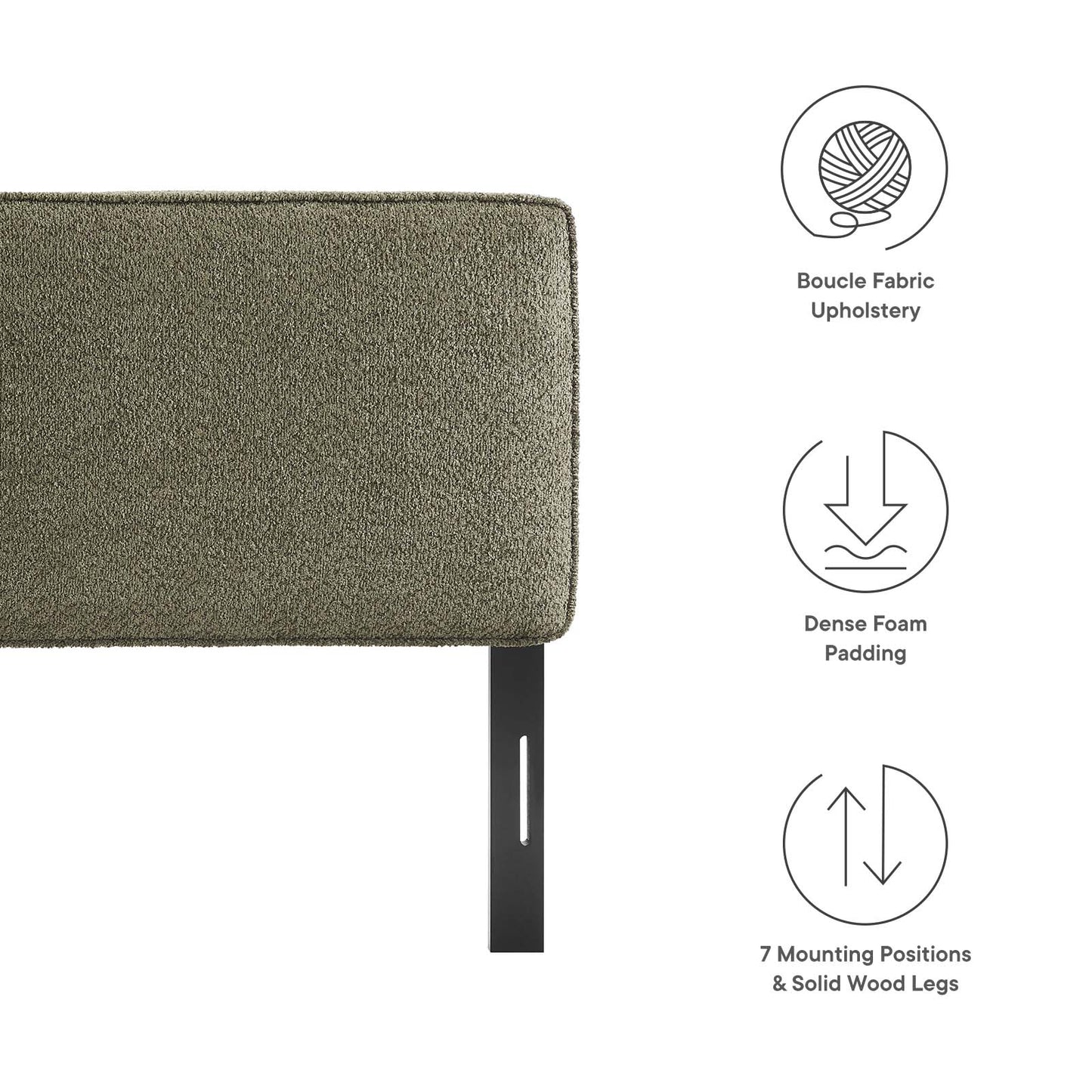 Lindee Boucle Fabric Full Headboard By Modway - MOD-7147 | Headboards | Modishstore - 21