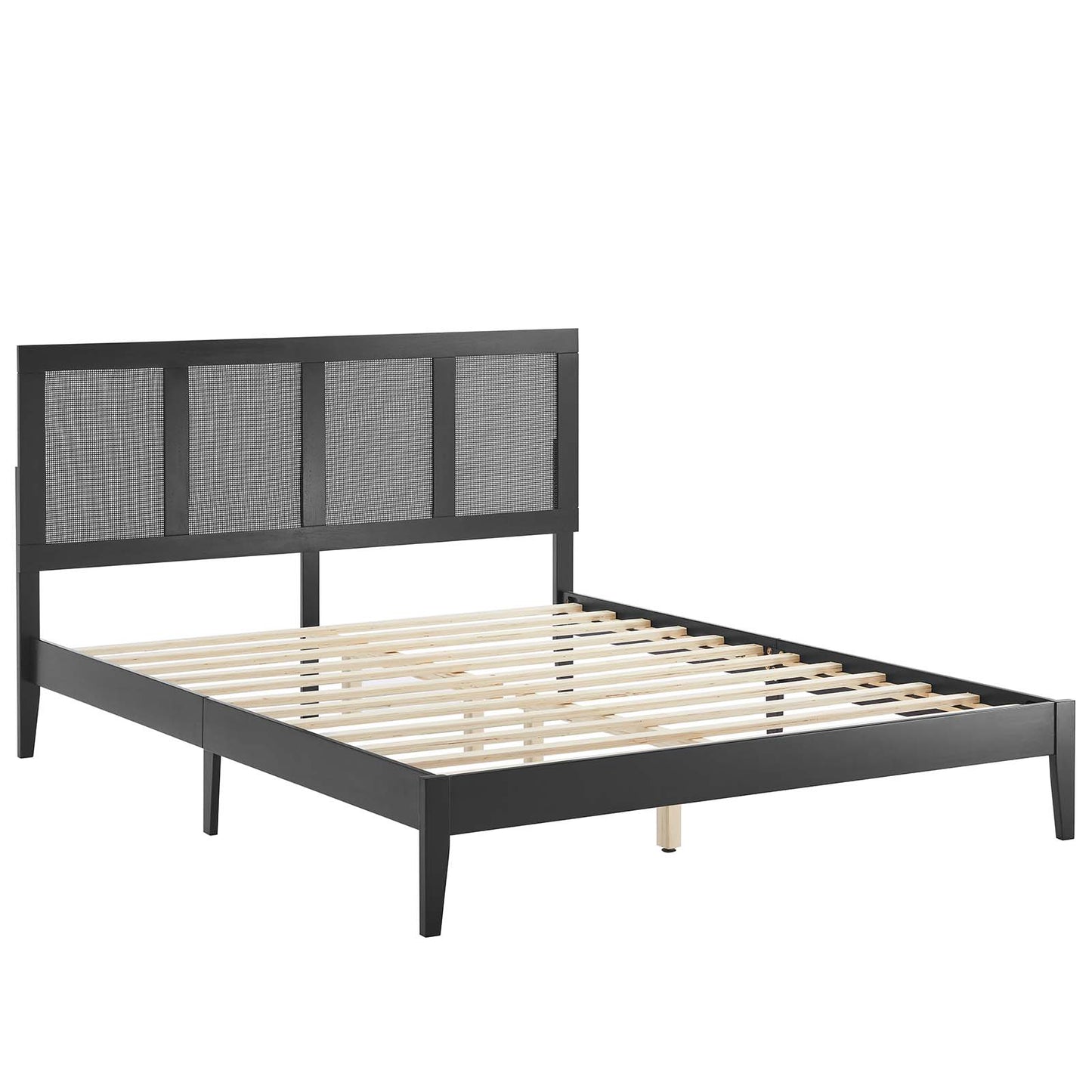 Sirocco Rattan and Wood King Platform Bed By Modway - MOD-7155 | Beds | Modishstore - 5