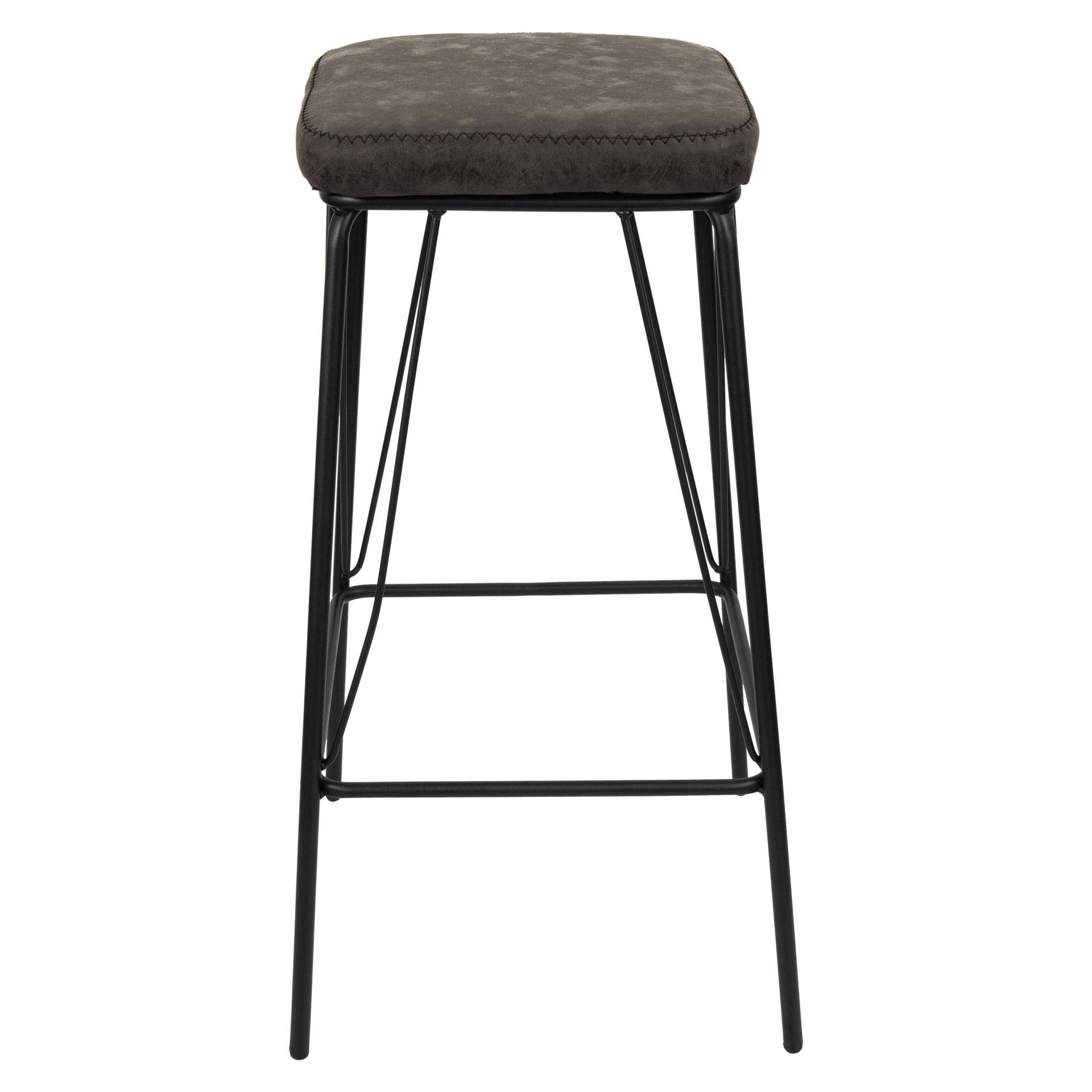 LeisureMod Millard Leather Bar Stool With Metal Frame - MS36GR | Bar Stools | Modishstore - 3