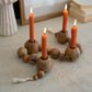 Wooden Spheres Strung Taper Holders By Kalalou | Candle Holders | Modishstore