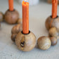 Wooden Spheres Strung Taper Holders By Kalalou | Candle Holders | Modishstore - 2