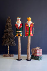 Painted Metal And Wood Nutcrackers Set Of 2 By Kalalou