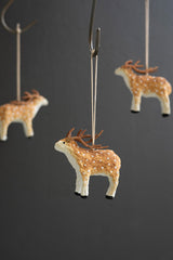 Paper Mache Deer Christmas Ornament By Kalalou