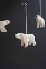 Paper Mache Bear Christmas Ornament By Kalalou