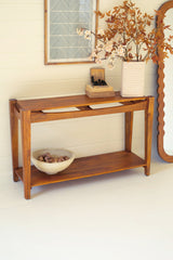 Mango Wood Console Table With Teak Finish By Kalalou