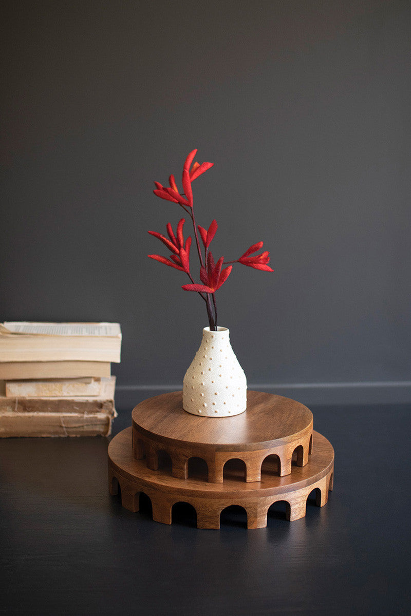 Set Of Two Round Wooden Risers By Kalalou | Planters, Troughs & Cachepots | Modishstore - 2