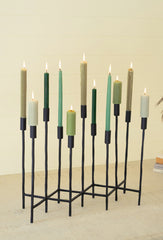 Eleven Forged Iron Taper Candelabra By Kalalou