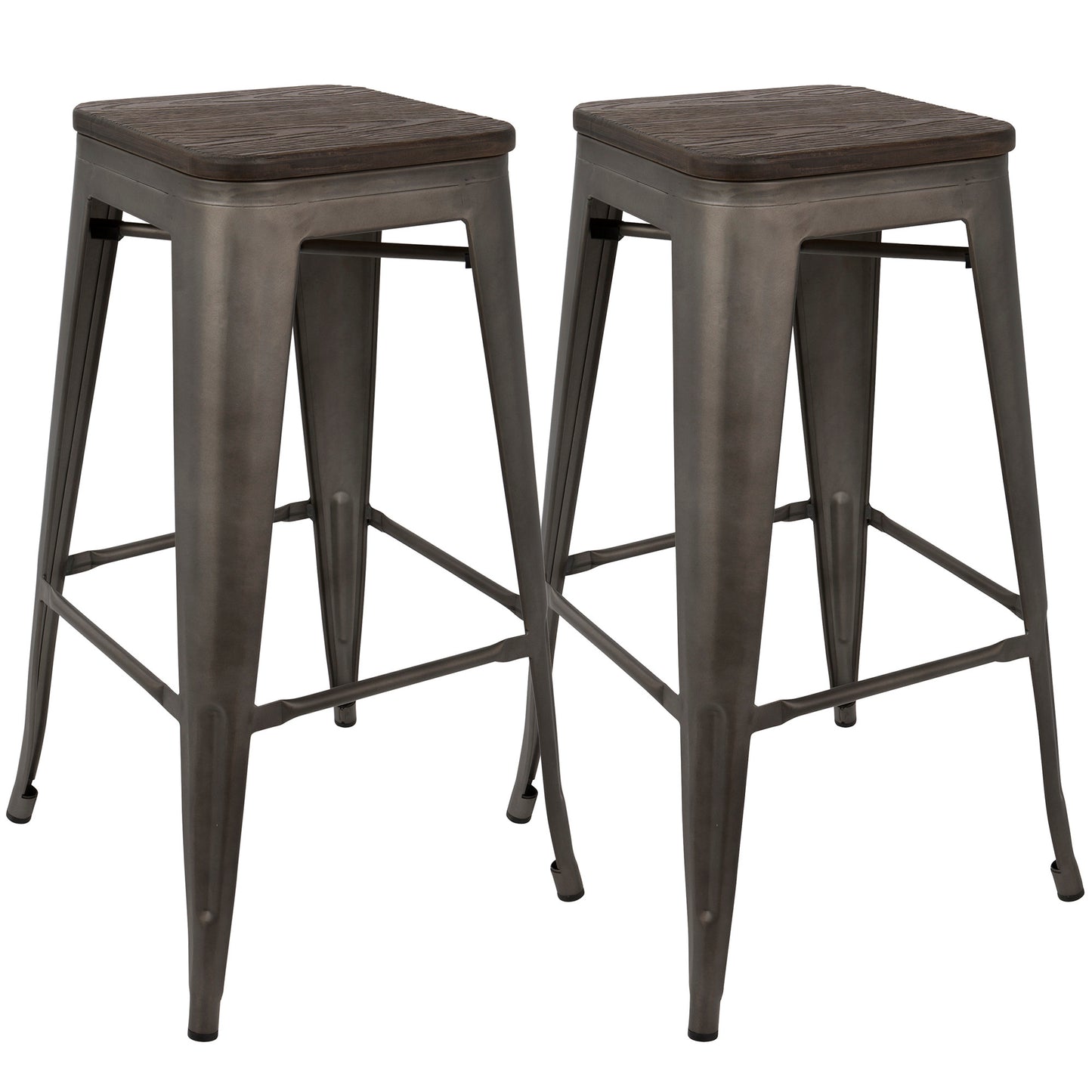 Oregon Barstool - Set of 2 By LumiSource - BS-TW-OR DK+AN2 | Bar Stools | Modishstore - 4