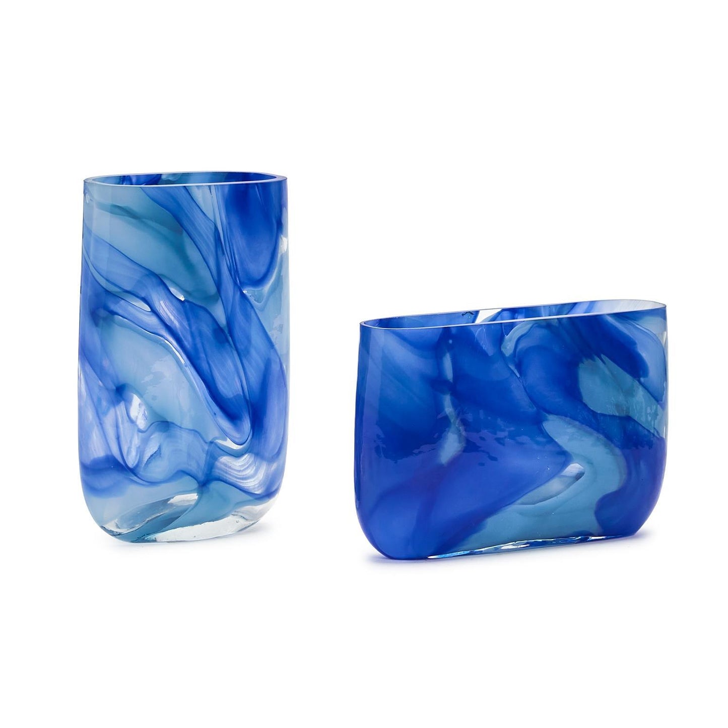 Swirled Blue Vases Set Of 4 By Tozai Home | Vases | Modishstore - 3