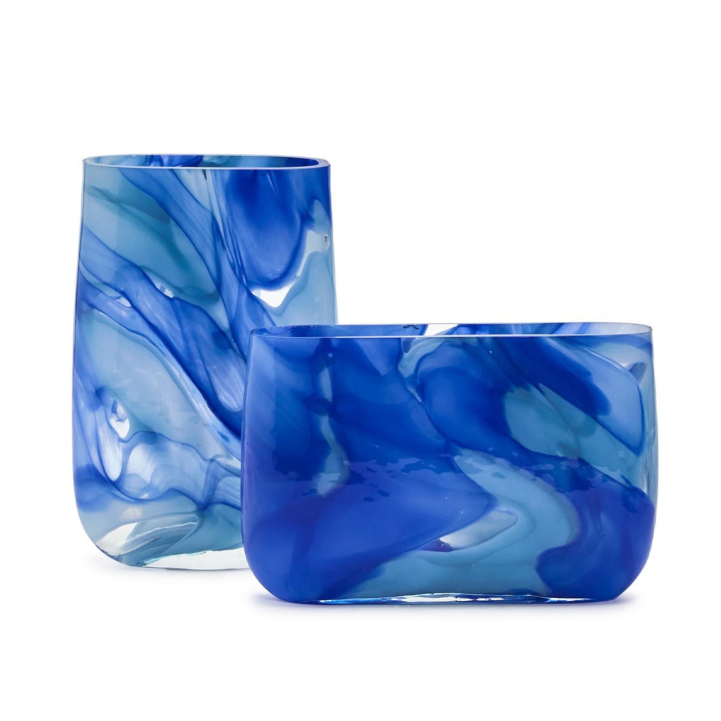 Swirled Blue Vases Set Of 4 By Tozai Home | Vases | Modishstore - 2