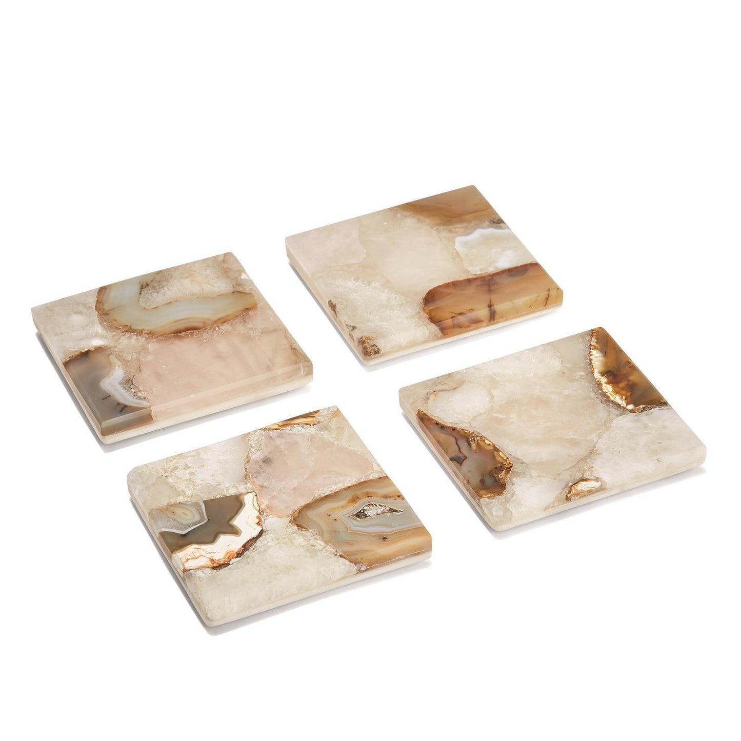 Agate Coasters with Marble Base Set Of 16 By Tozai Home | Kitchen Accessories | Modishstore - 4