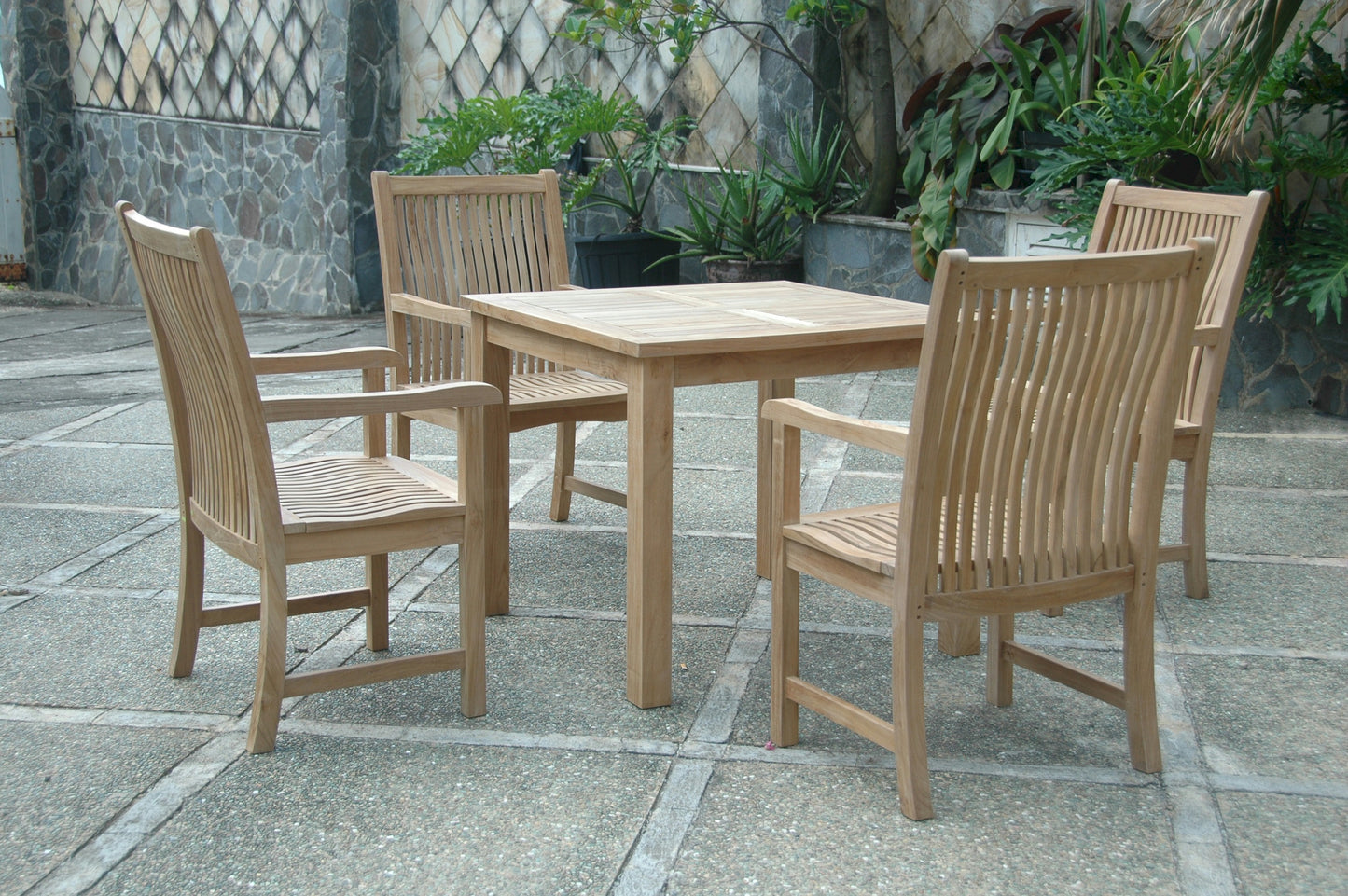 Bahama Chicago 5-Pieces Bistro Set By Anderson Teak | Outdoor Dining Sets | Modishstore - 2