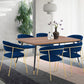 Messina and Nara Blue Velvet 7 Piece Rectangular Dining Set By Armen Living | Dining Sets | Modishstore