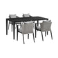 Palma Outdoor Patio 5-Piece Dining Table Set in Aluminum and Wicker with Gray Cushions By Armen Living | Outdoor Dining Sets | Modishstore - 2