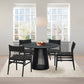 Pasadena Erie 5 Piece Round Dining Set in Black Oak Finish with Paper Cord Chairs By Armen Living | Dining Sets | Modishstore