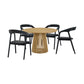 Pasadena Apache 5 Piece Round Dining Set in Natural and Black Oak Finish By Armen Living | Dining Sets | Modishstore - 2