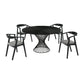 Cirque Santana 5 Piece Black Wood Dining Table Set with Charcoal Fabric By Armen Living | Dining Sets | Modishstore - 2