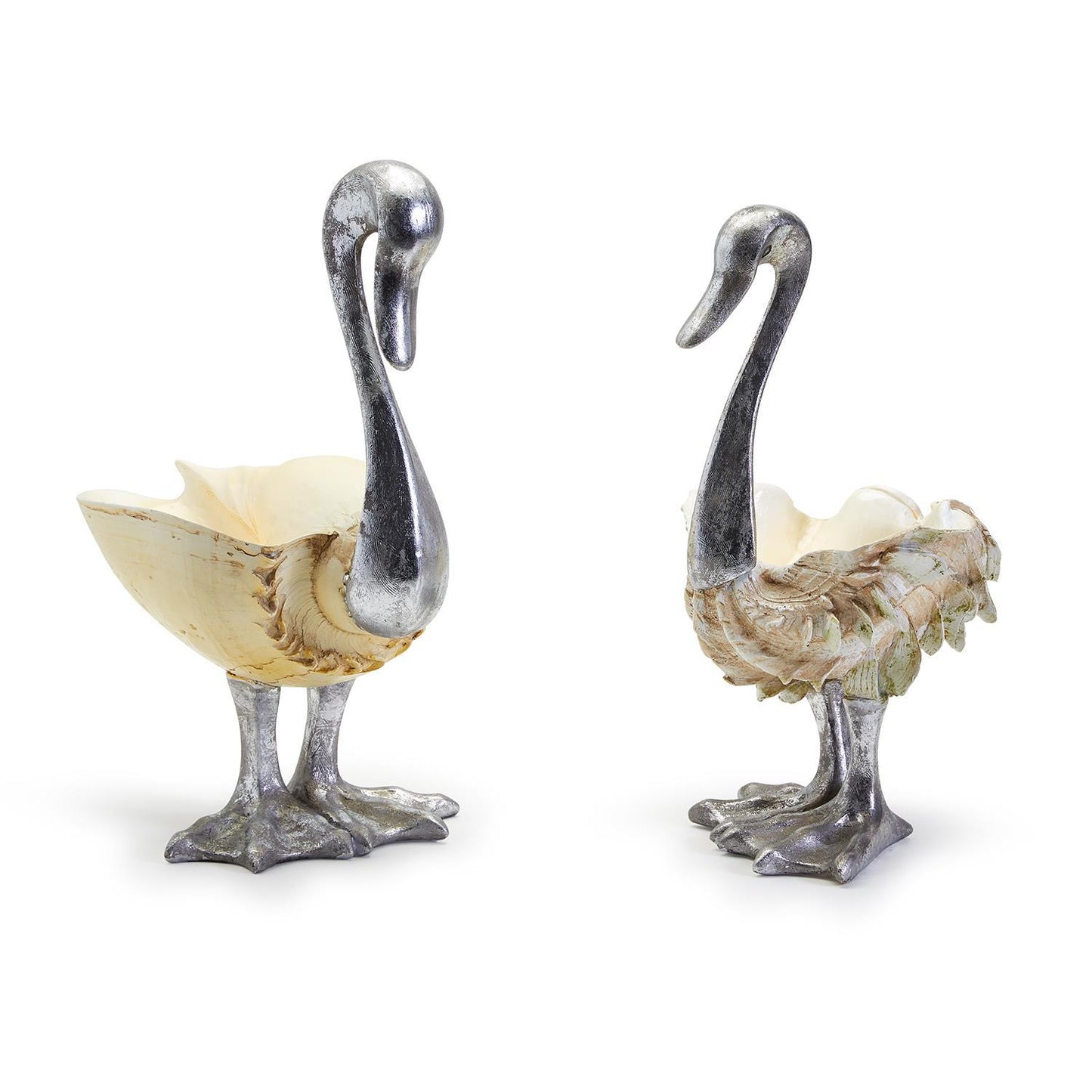 Swan Sculptures Assorted 2 Sizes/Designs Set Of 2 By Tozai Home | Animals & Pets | Modishstore - 4