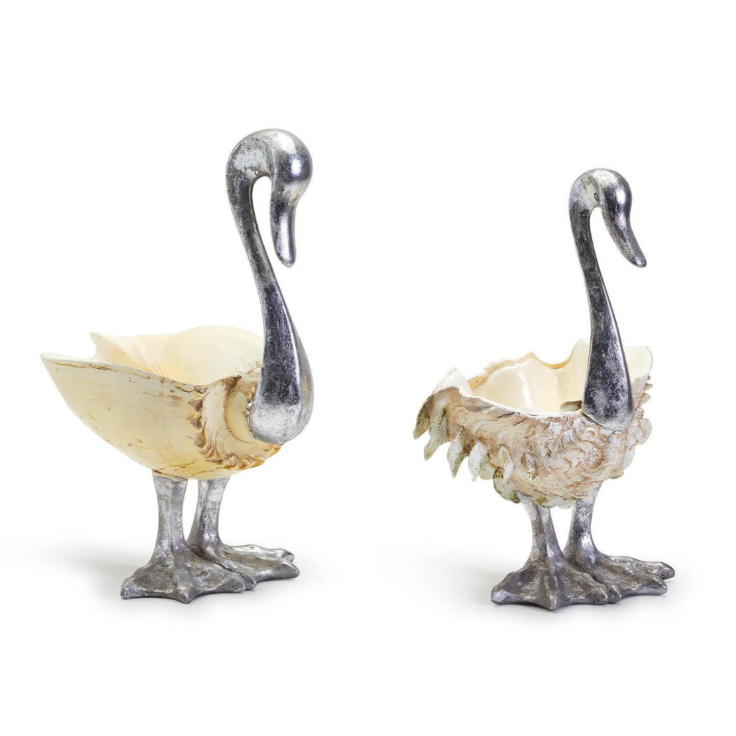 Swan Sculptures Assorted 2 Sizes/Designs Set Of 2 By Tozai Home | Animals & Pets | Modishstore - 2