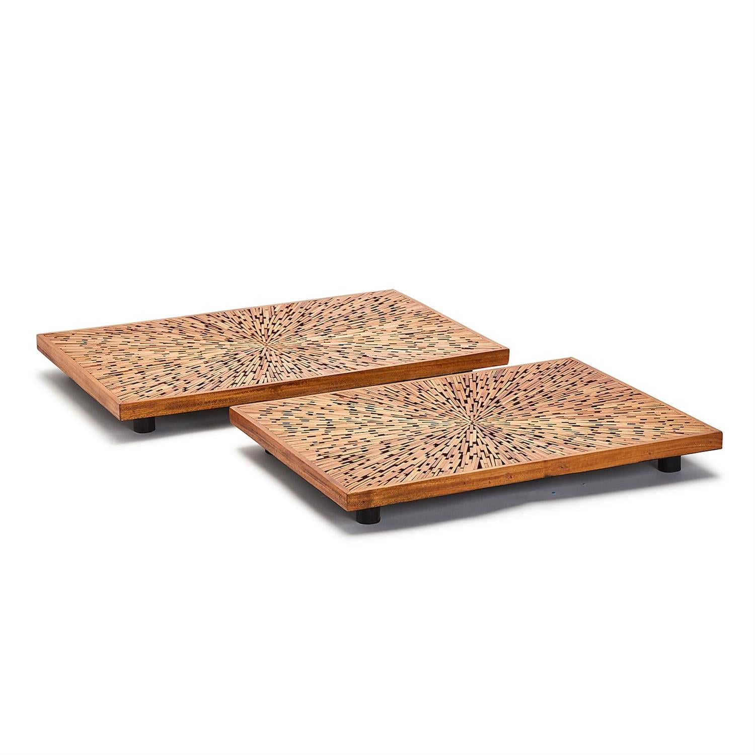 Wood Chip Trays Set Of 4 By Tozai Home | Decorative Trays & Dishes | Modishstore - 2